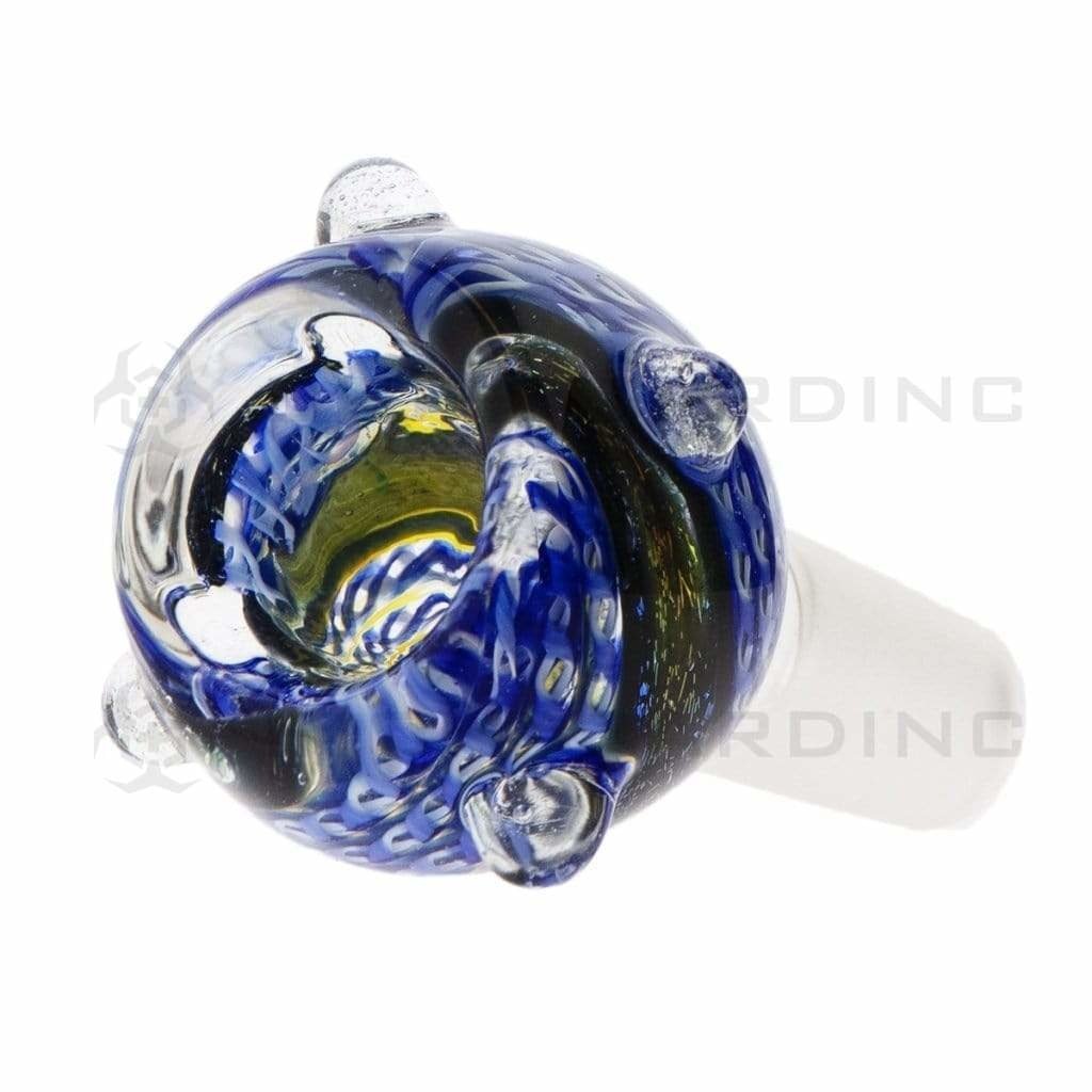 Biohazard Inc 14mm Bowl 14mm Striped Dichroic Glass Bowl - 5 Pack