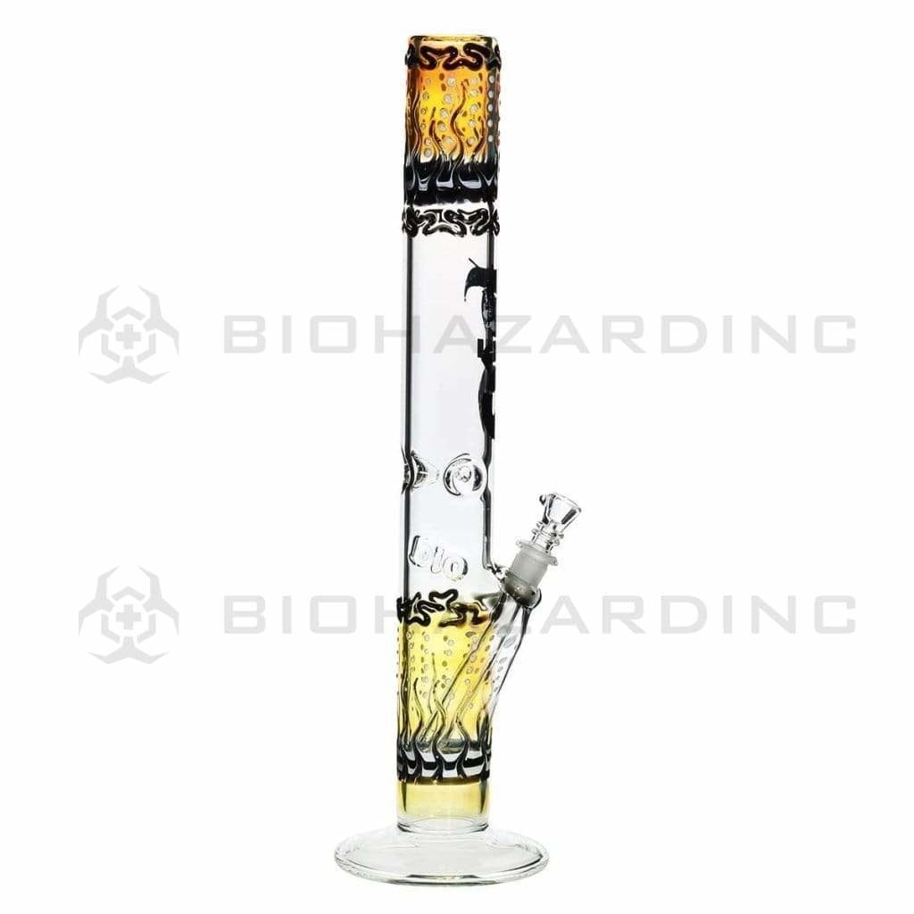 Bio Glass Glass Bong 17" BIO Straight Water Pipe Raked Colors - Black Logo and BIO Stamp