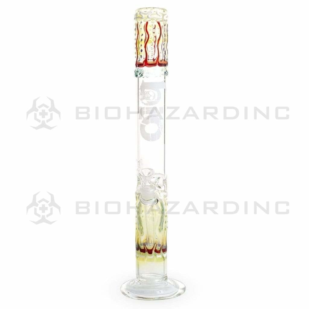 Bio Glass Glass Bong 17" BIO Straight Water Pipe Raked Colors - White Logo and BIO Stamp