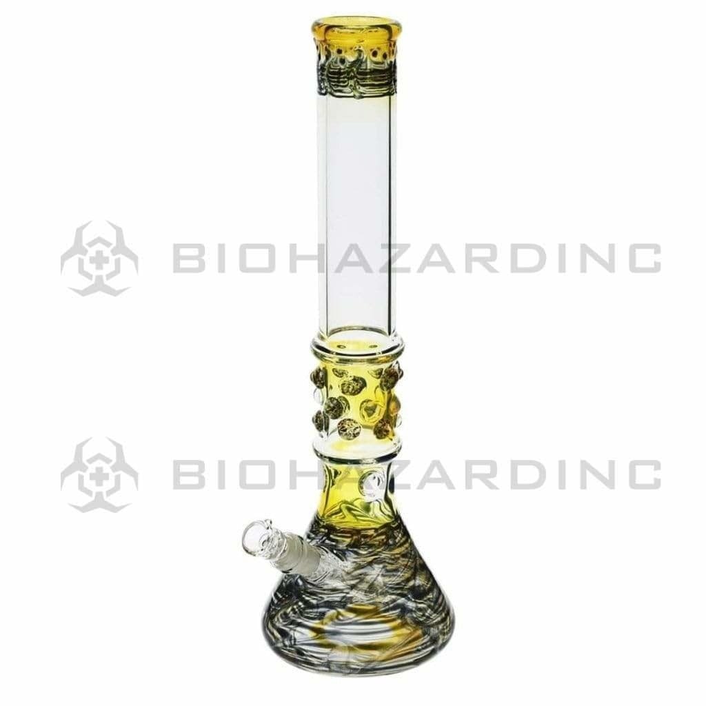 Biohazard Inc Glass Bong 17" Black Raked Water Pipe w / Marbles