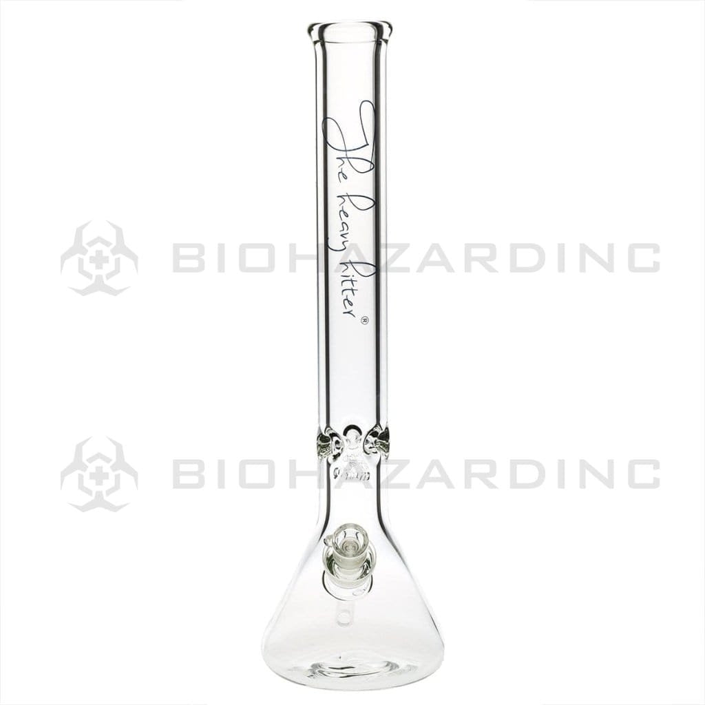 Heavy Hitter Glass Bong 18" 9mm Heavy Hitter Beaker Water Pipe - Clear with Blue Logo