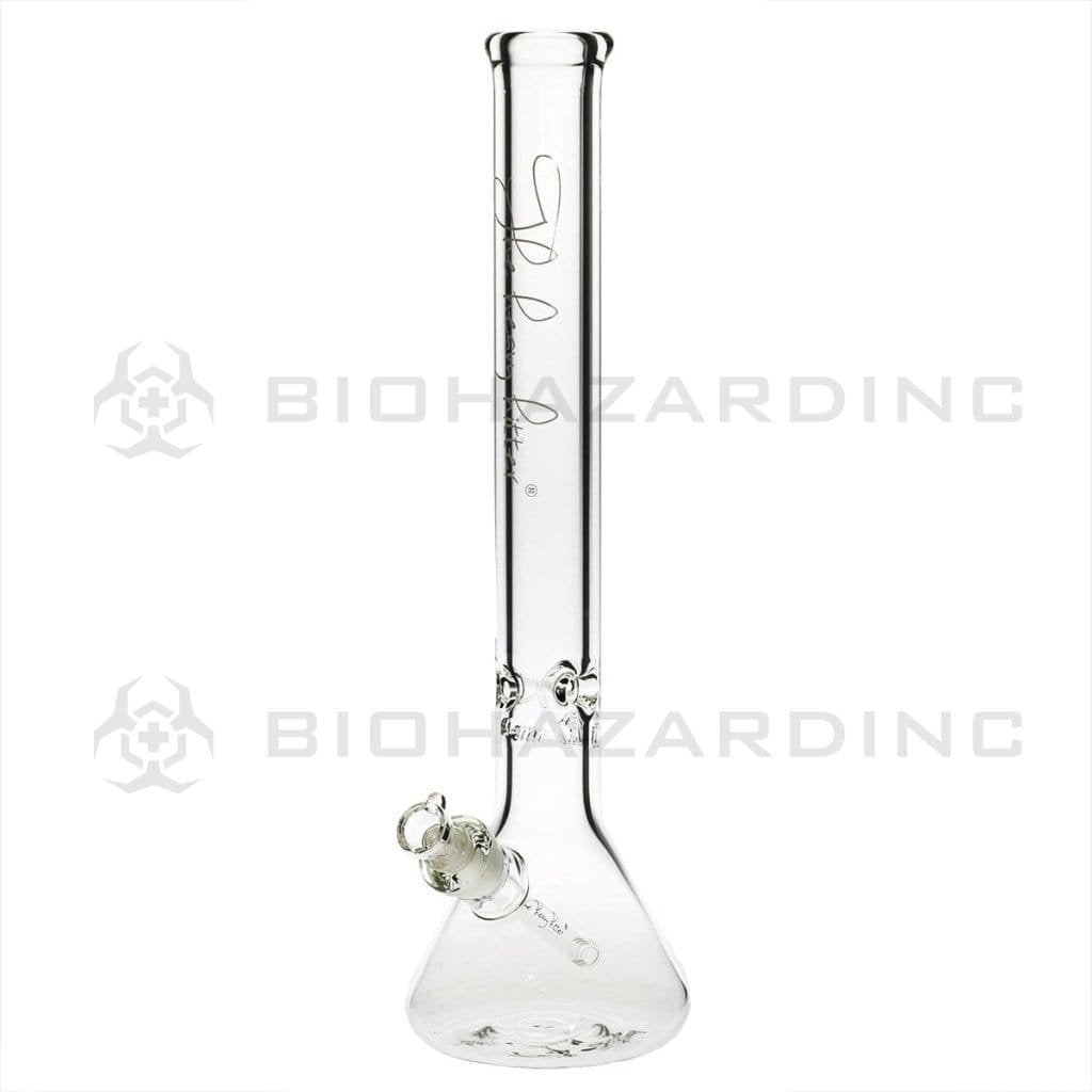 Heavy Hitter Glass Bong 18" 9mm Heavy Hitter Beaker Water Pipe - Clear with White Logo