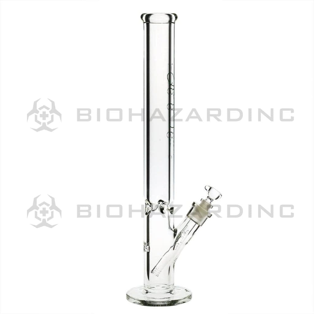 Heavy Hitter Glass Bong 18" 9mm Heavy Hitter Straight Water Pipe - Clear with Green Logo