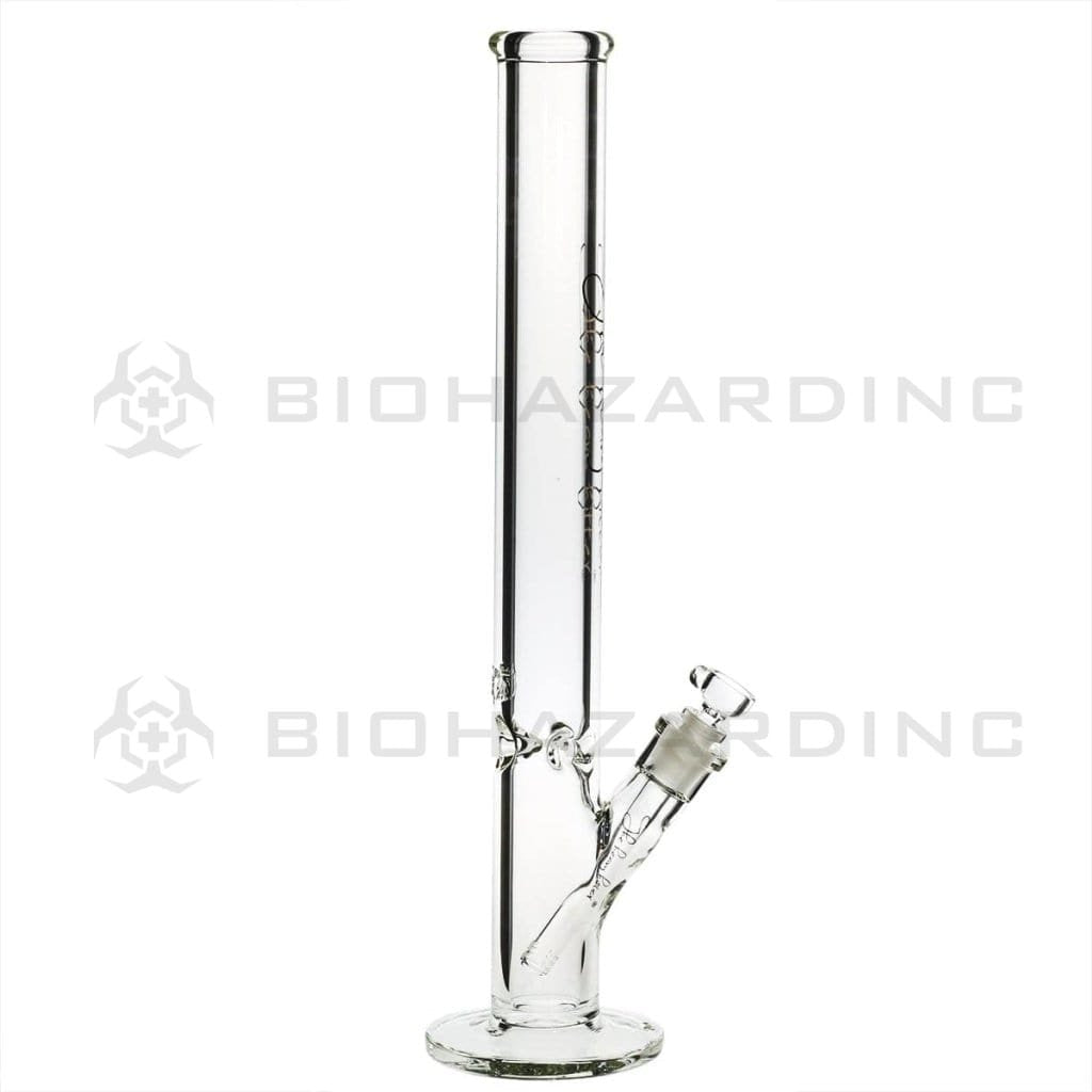 Heavy Hitter Glass Bong 18" 9mm Heavy Hitter Straight Water Pipe - Clear with Silver Logo