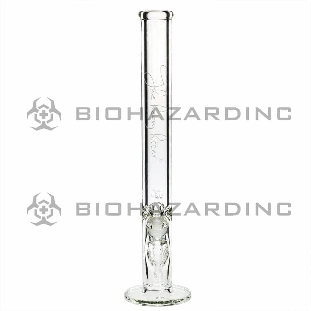 Heavy Hitter Glass Bong 18" 9mm Heavy Hitter Straight Water Pipe - Clear with White Logo