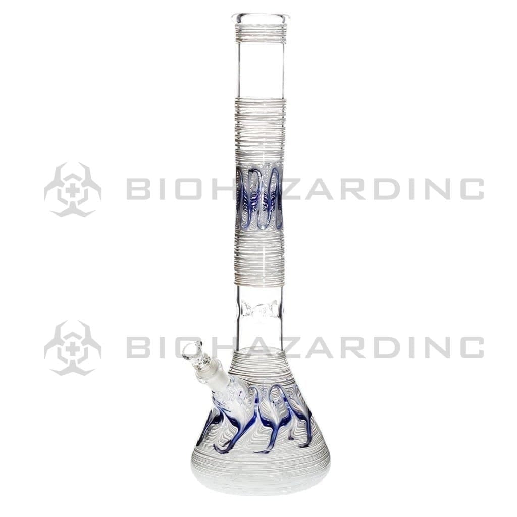 Biohazard Inc Glass Bong 18" Beaker Water Pipe - White Rake