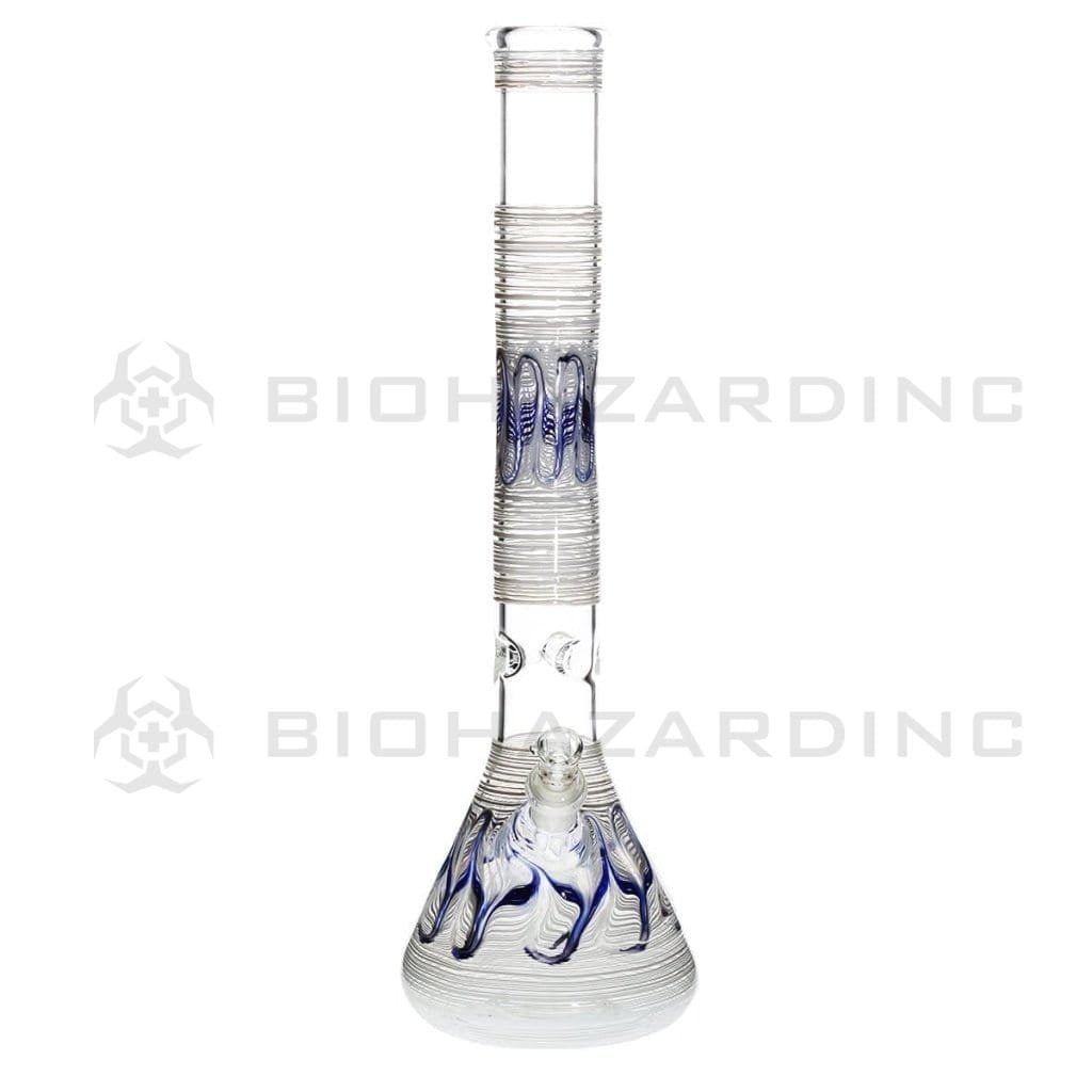Biohazard Inc Glass Bong 18" Beaker Water Pipe - White Rake