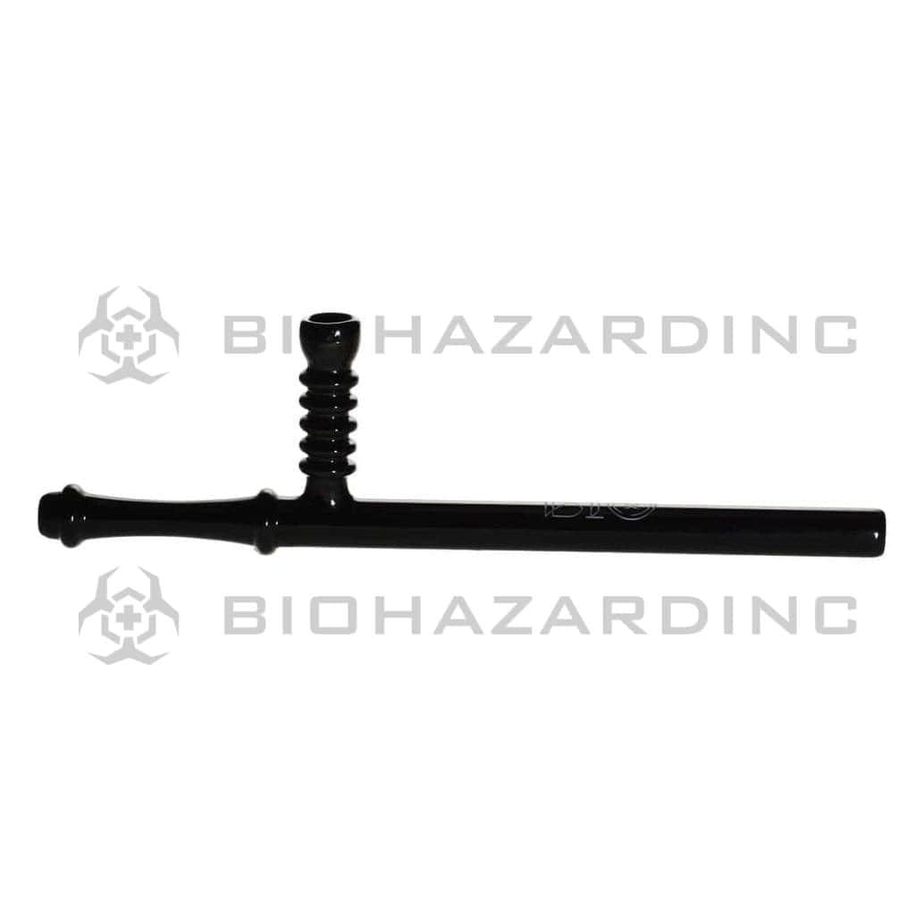 Bio Glass Steamroller Pipe 18" BIO Black Baton Steamroller - Silver Logo