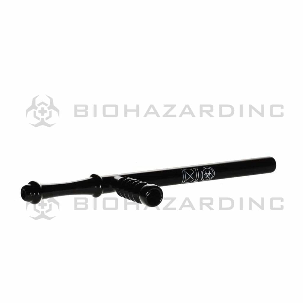 Bio Glass Steamroller Pipe 18" BIO Black Baton Steamroller - Silver Logo