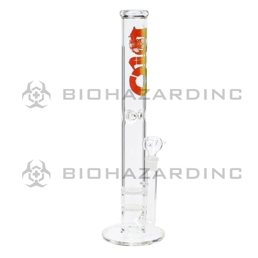 Bio Glass Glass Bong 18" BIO Double Honeycomb Water Pipe - Rasta Logo