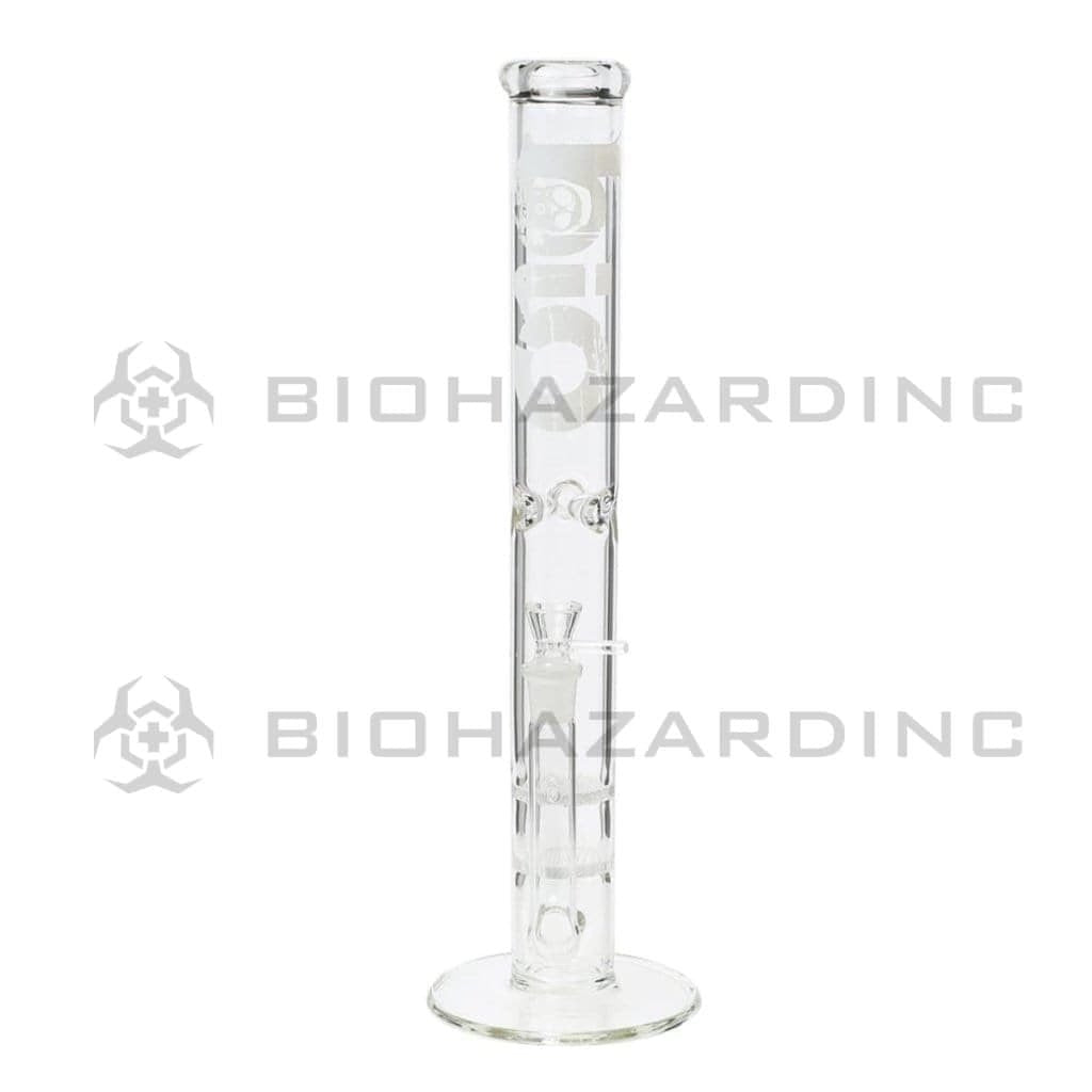 Bio Glass Glass Bong 18" BIO Double Honeycomb Water Pipe - White Logo