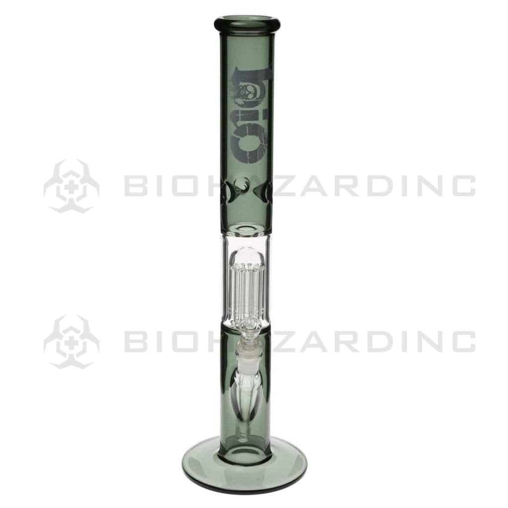 Bio Glass Glass Bong 18" BIO Single Tree Straight Water Pipe - Smoke Black