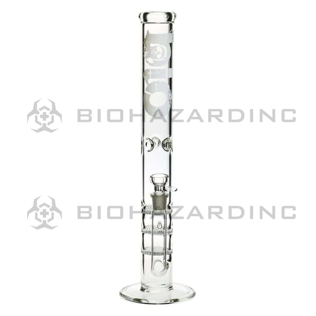 Bio Glass Glass Bong 18" BIO Triple Honeycomb Water Pipe - White Logo