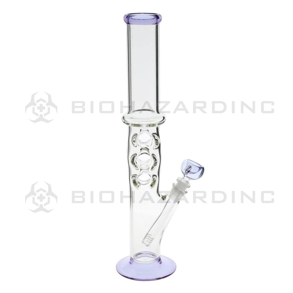 Biohazard Inc Glass Bong 18" Knuckler Water Pipe - Purple