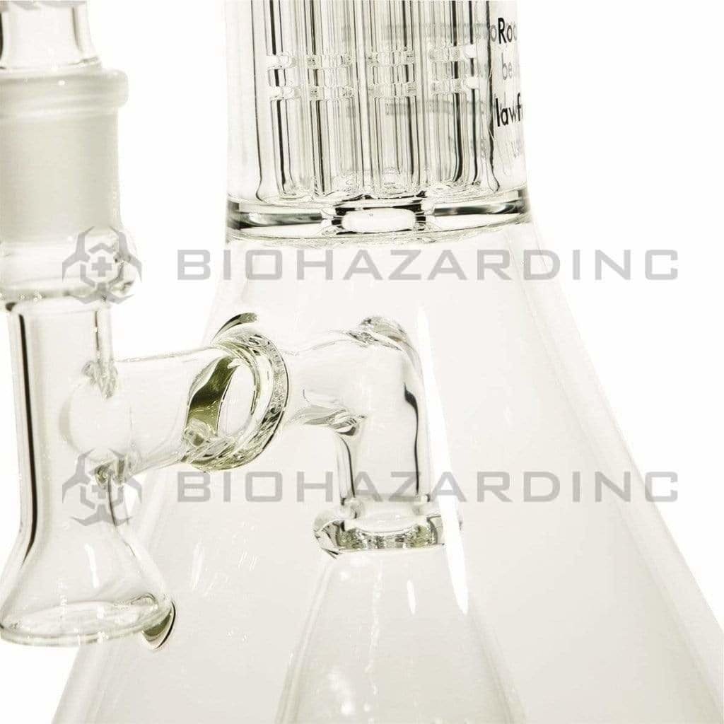 Roor Glass Bong 18" ROOR 10 Arm Tree Percolator Stemless Fixed Beaker Waterpipe - Rasta Logo - 50mm x 5mm