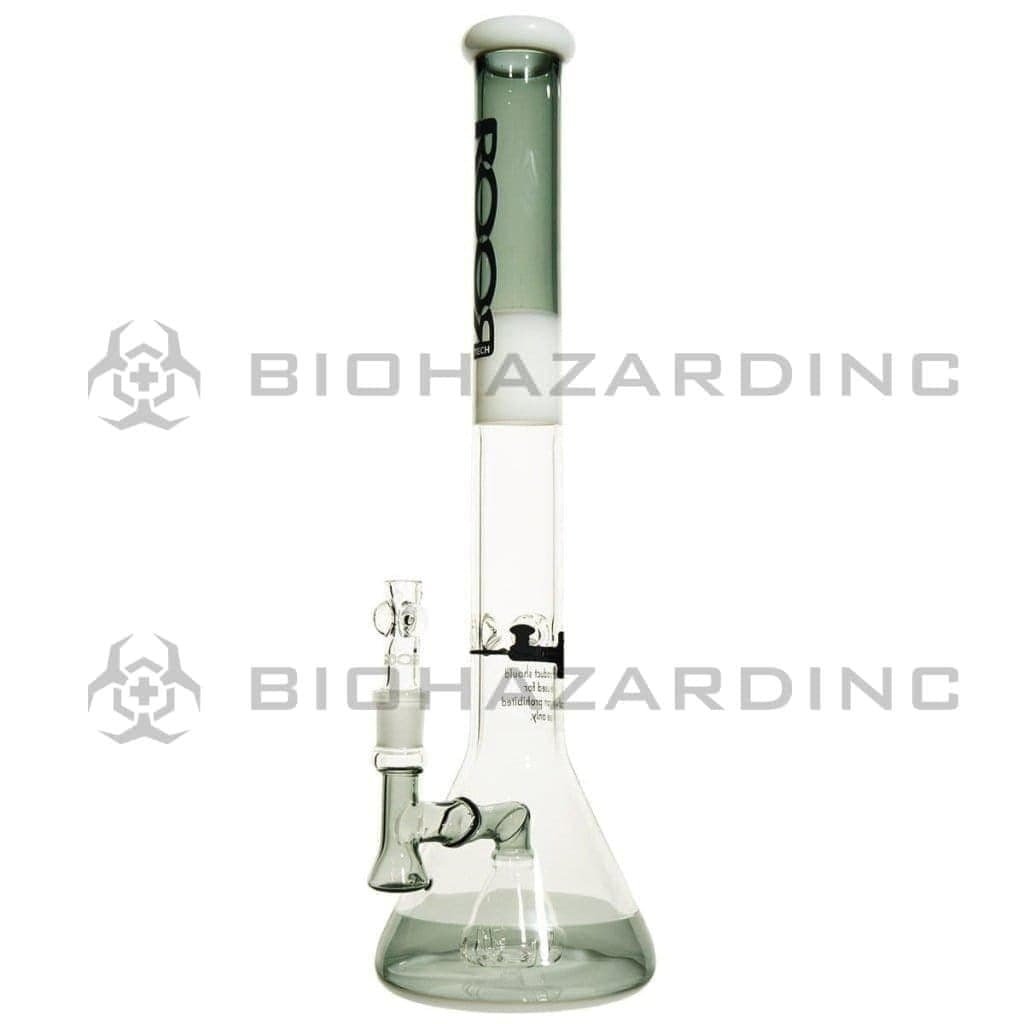 Roor Glass Bong 18" ROOR 45mm x 5mm Beaker Waterpipe - Gray & White w/ Black Lace logo