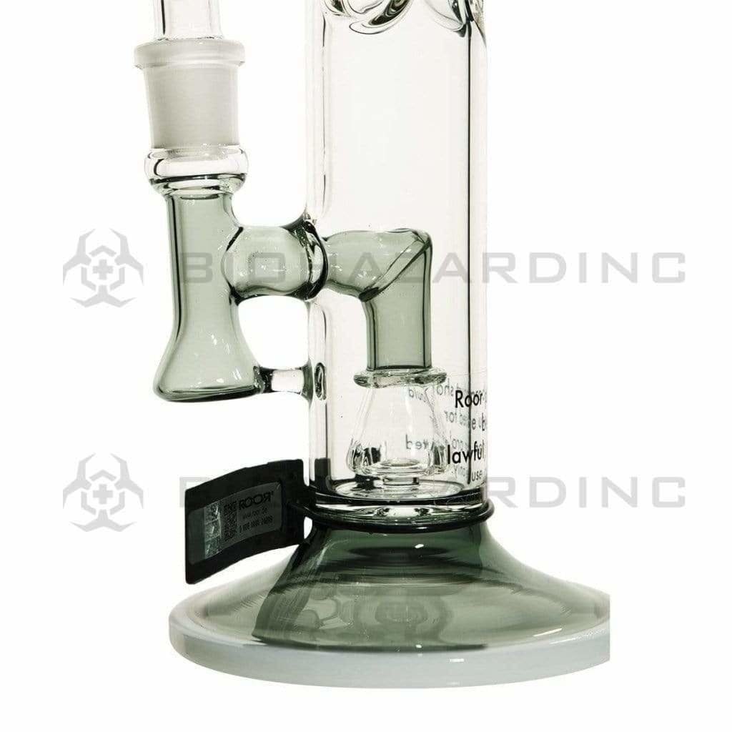 Roor Glass Bong 18" ROOR 45mm x 5mm Stemless Fixed Straight Waterpipe - Multi-Color w/ Black Lace Logo
