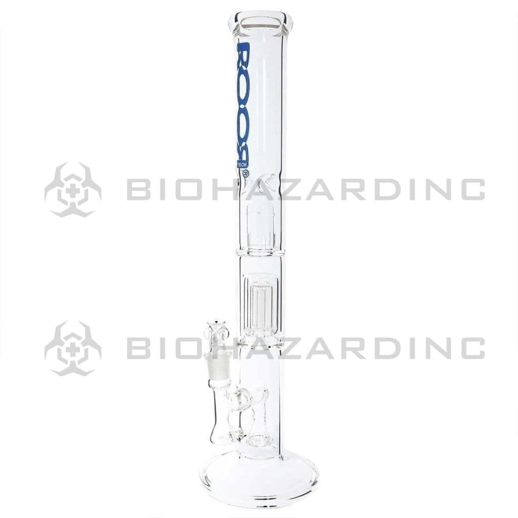 Roor Glass Bong 18" ROOR 50mm x 5mm Stemless Fixed Barrel Straight Waterpipe - Blue Logo