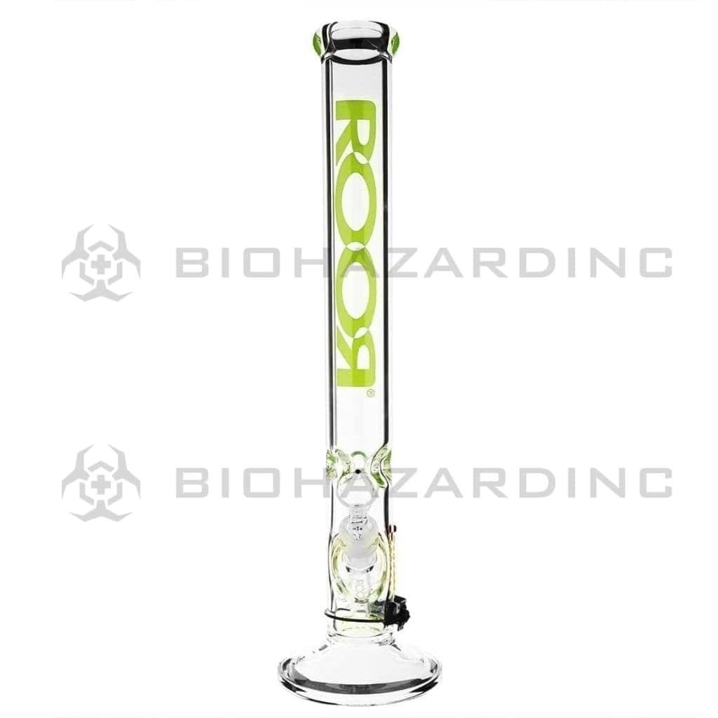 Roor Glass Bong 18" ROOR 50mm x 7mm Straight Waterpipe - Neon Green Logo