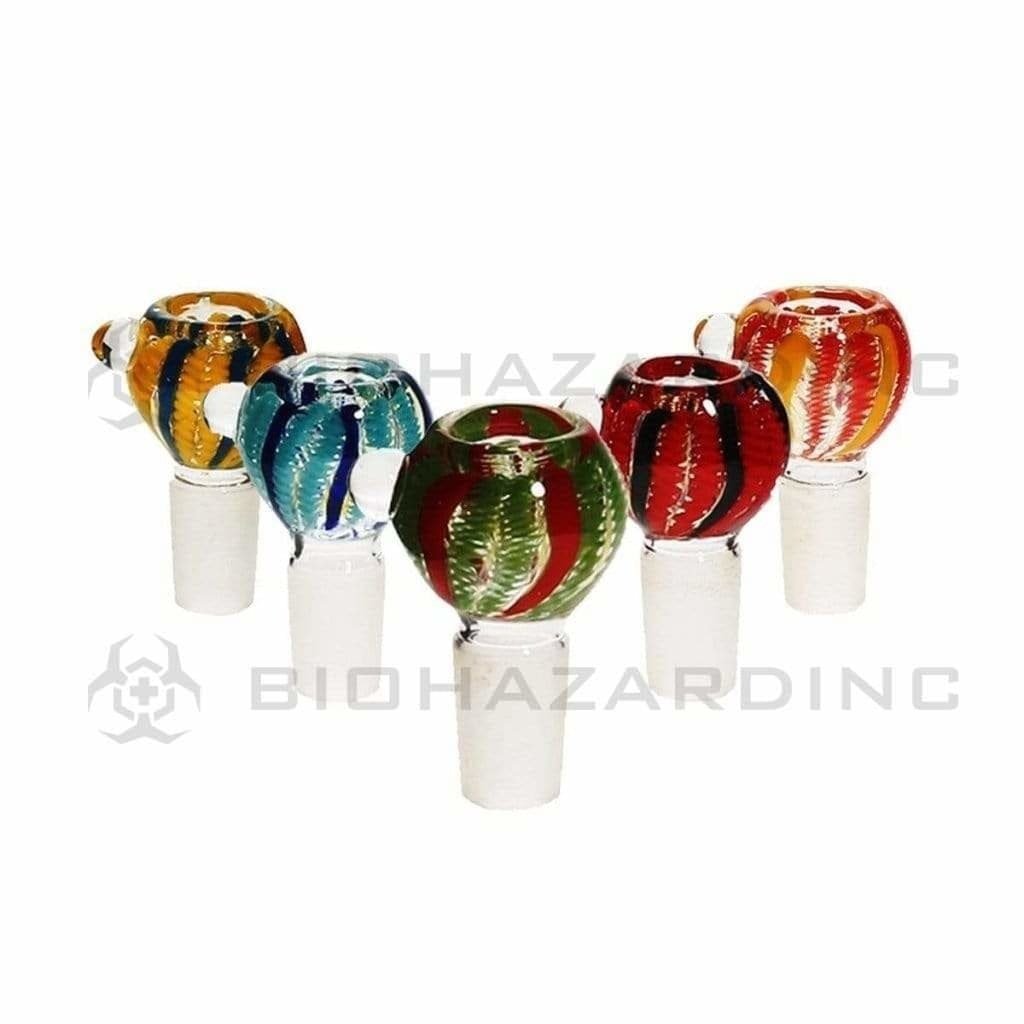 Biohazard Inc 19mm Bowl 19mm Lattacino with Stripes Bowl - Assorted Colors