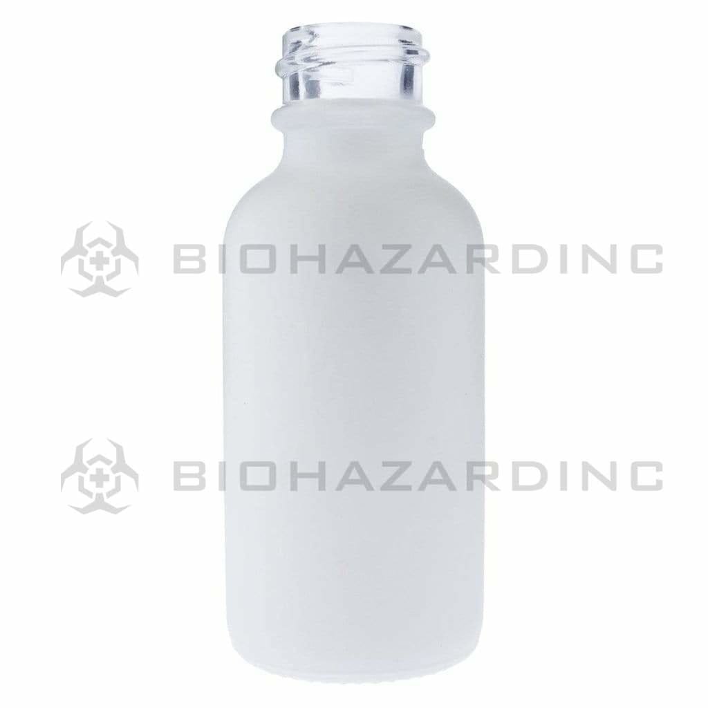 Biohazard Inc Glass Vial 1oz Boston Round Vial - Matte White 180 Count