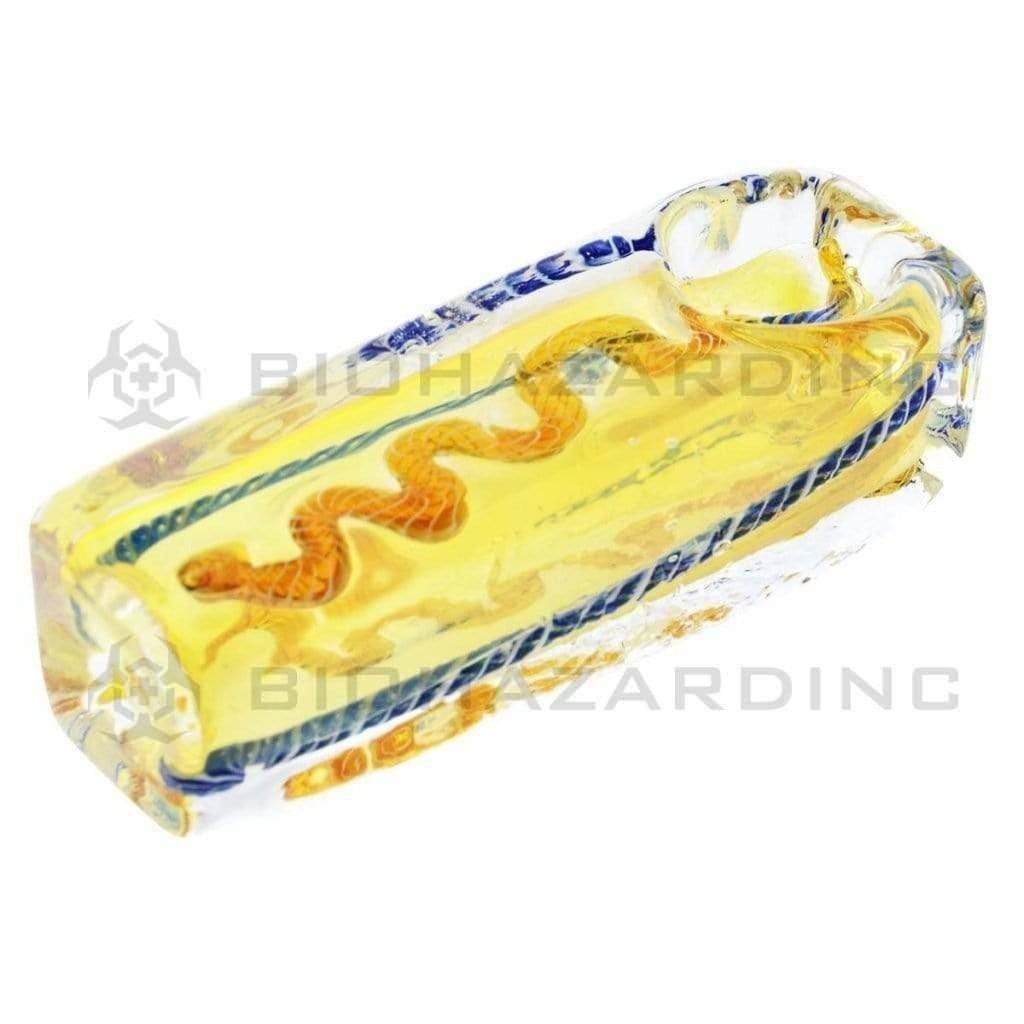 Biohazard Inc Glass Hand Pipe 2" Fumed Brick Shaped Handpipe - Assorted Colors - 10 Count