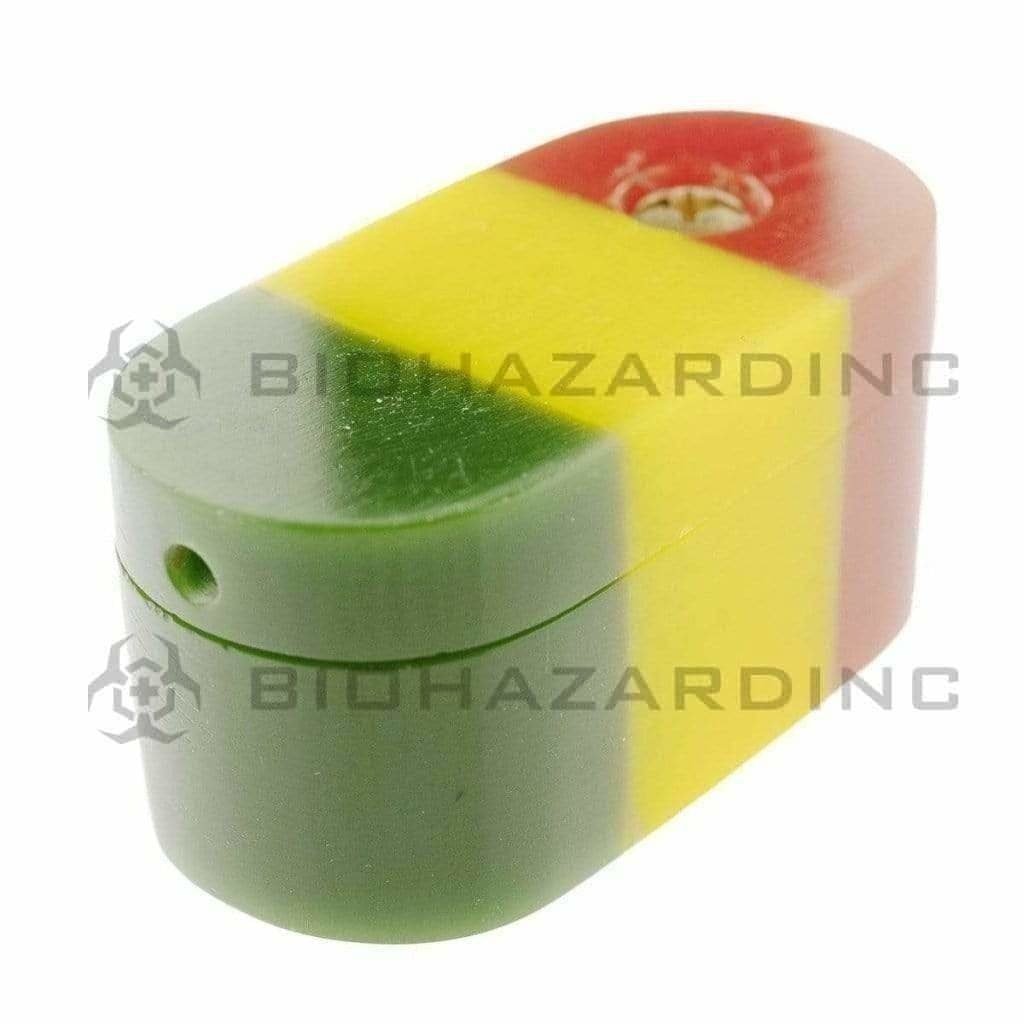 Biohazard Inc Metal Hand Pipe 2" Monkey Metal / Acrylic Pipe - Rasta- 10 Pack