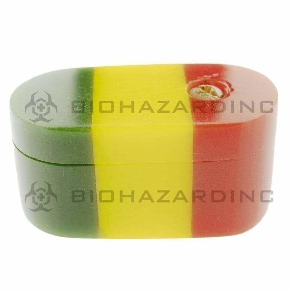 Biohazard Inc Metal Hand Pipe 2" Monkey Metal / Acrylic Pipe - Rasta- 10 Pack