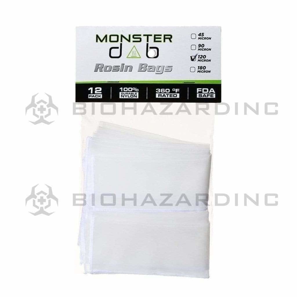 Monster Dab Rosin Bag 2" x 10" 120 Micron Monster Dab Rosin Bag - 12 Count