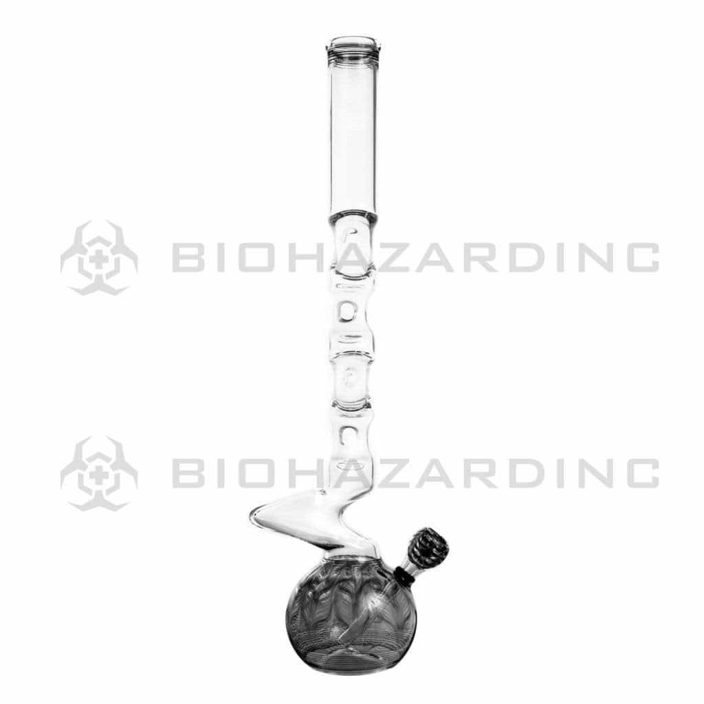 Biohazard Inc Glass Bong 20" Five Elbow Water Pipe w/ Slide - Black Rake