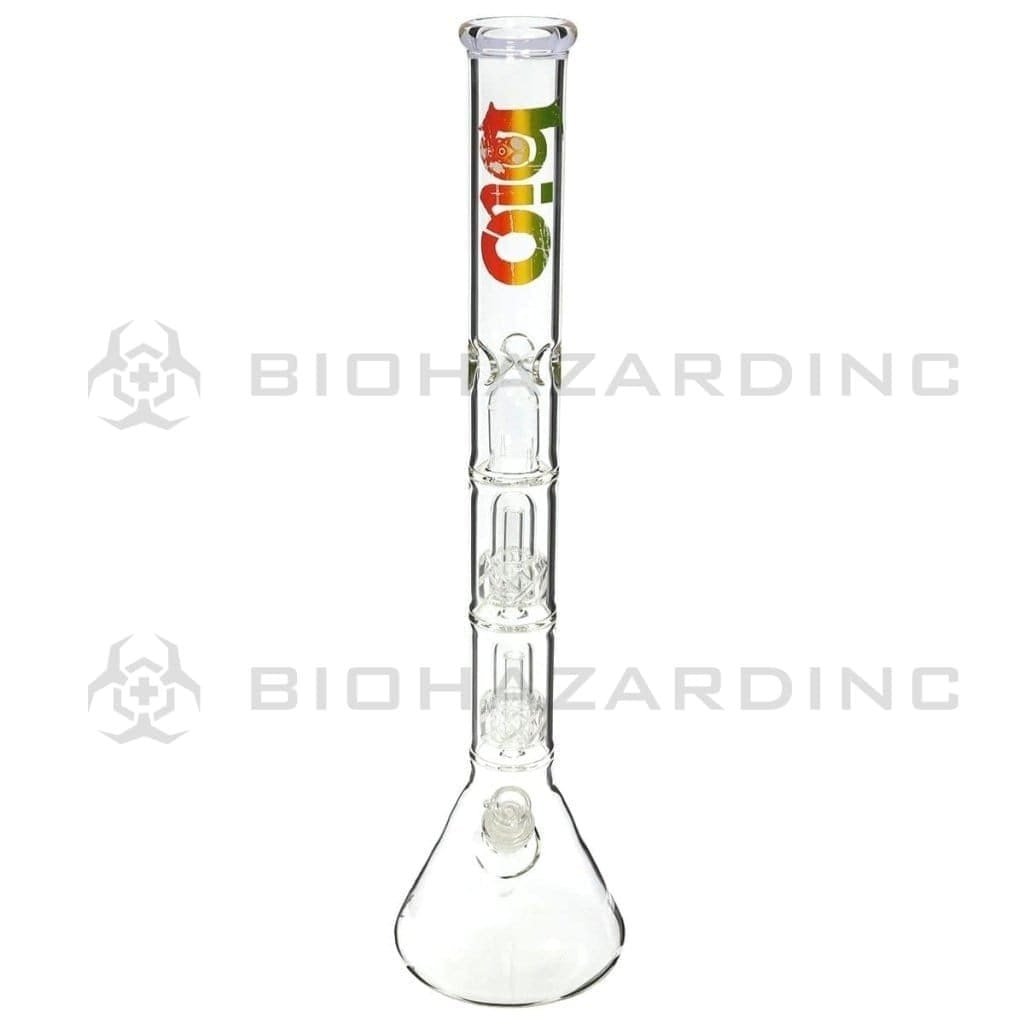 Bio Glass Glass Bong 22" BIO Criss-Cross Showerhead Water Pipe - Rasta