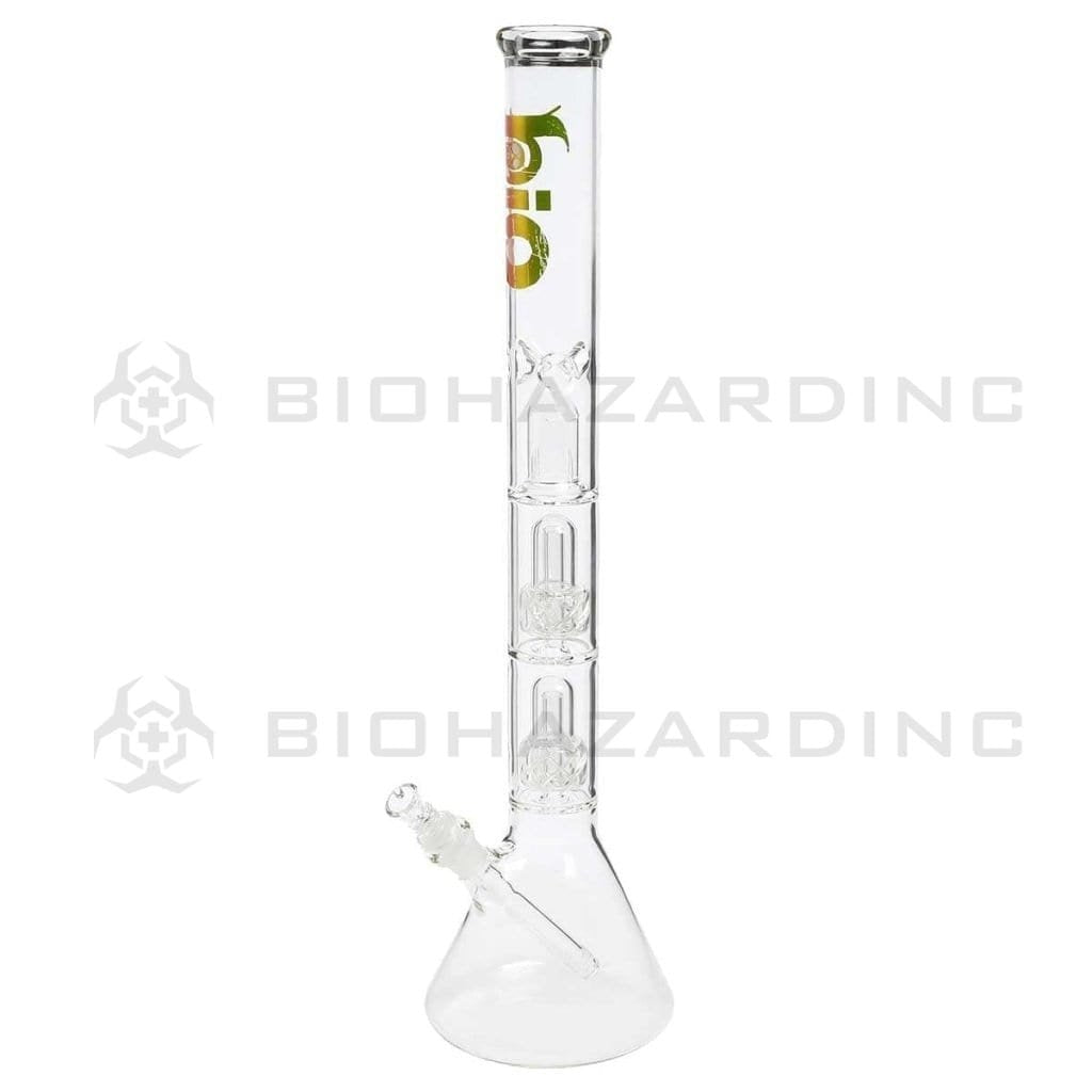 Bio Glass Glass Bong 22" BIO Criss-Cross Showerhead Water Pipe - Red