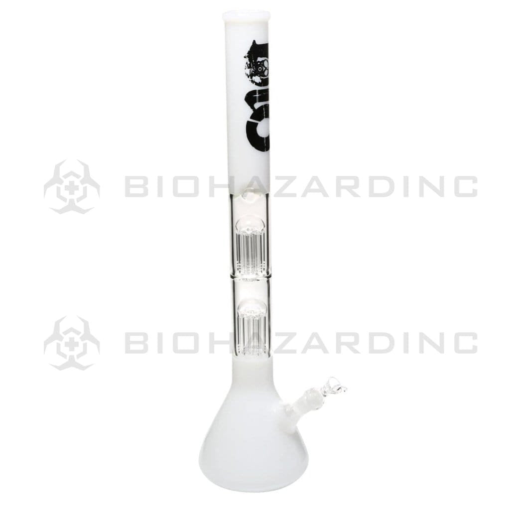 Bio Glass Glass Bong 22" BIO Double Tree Beaker Water Pipe - White