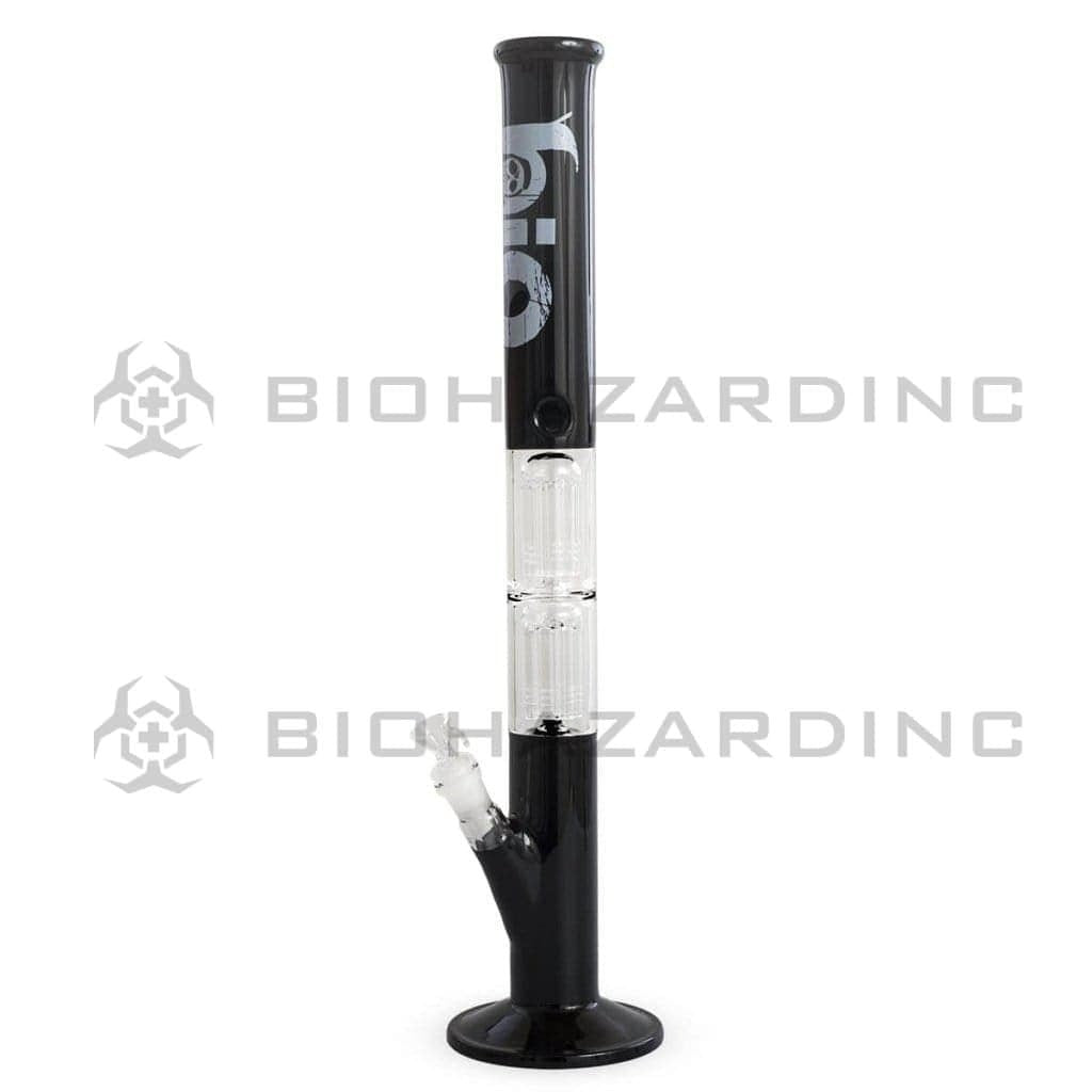 Bio Glass Glass Bong 22" BIO Double Tree Straight Water Pipe - Black