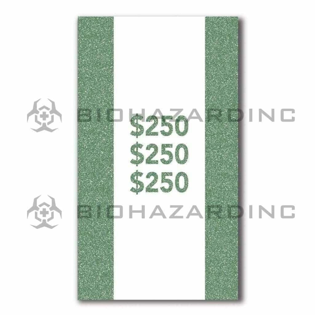 Biohazard Inc Currency Strap 25 Bill Capacity $250 Green Currency Strap - 1000 Count
