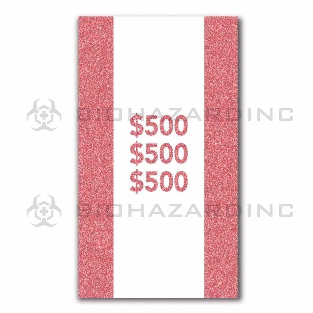 Biohazard Inc Currency Strap 25 Bill Capacity $500 Red Currency Strap - 1000 Count