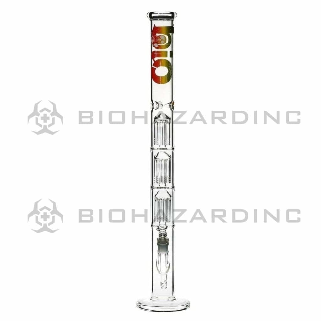 Bio Glass Glass Bong 26" BIO Triple Tree Straight Water Pipe - Rasta Logo