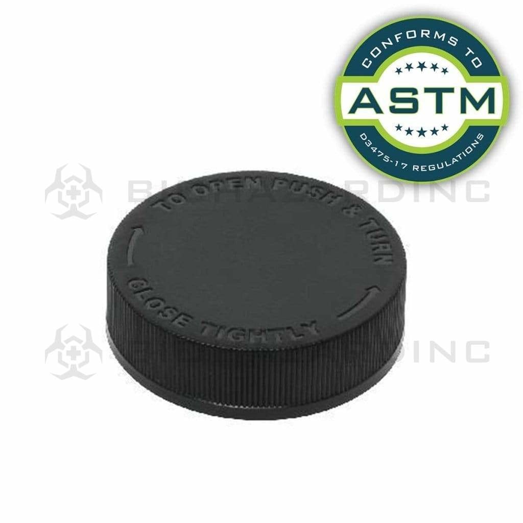 Biohazard Inc Child Resistant Cap 2oz / 4oz Child Resistant Black CAPS ONLY