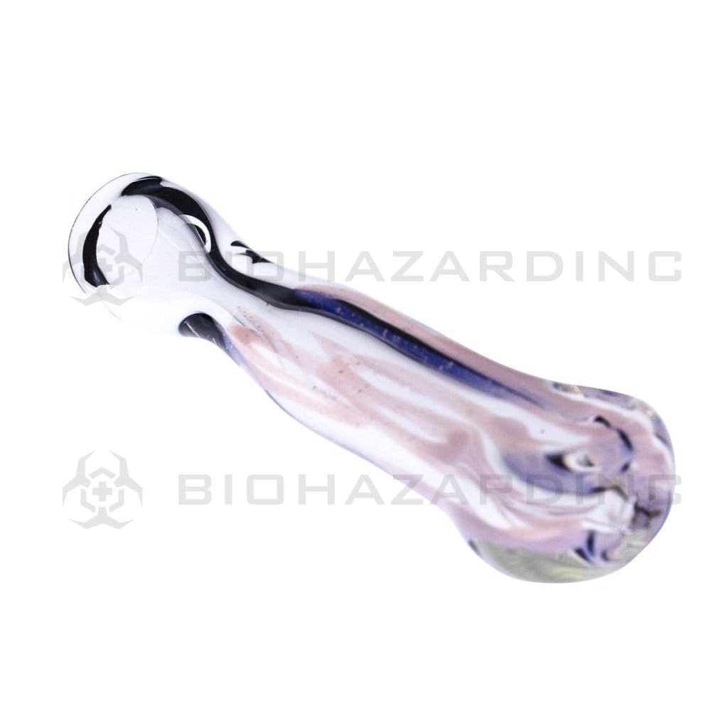 Biohazard Inc Glass Chillum Hand Pipe 3 1/2" Slyme Chillum Swirl - 10 Pack