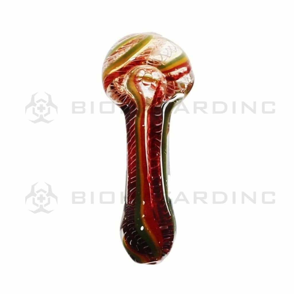 Biohazard Inc Glass Hand Pipe 3"-4" Latticino Hand Pipe - Multi Color