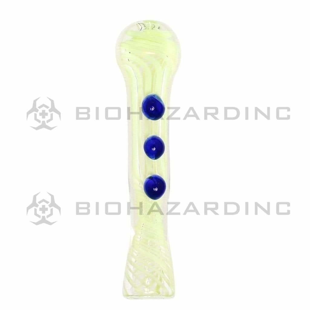 Biohazard Inc Glass Chillum Hand Pipe 3.5" Chillums Marble Swirl - Assorted Colors