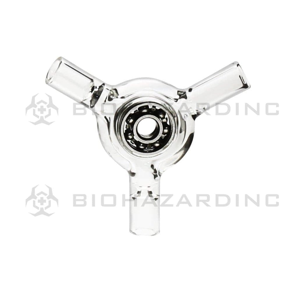 Bio Glass Glass Chillum Hand Pipe 3" BIO Double Hit Fidget Spinner Chillum - Clear