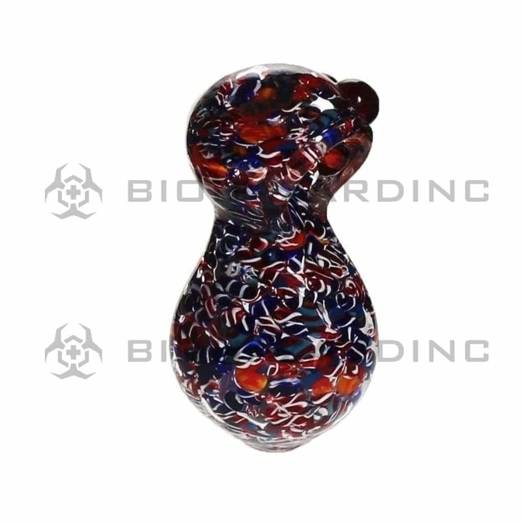 Biohazard Inc Glass Hand Pipe 3" Frit Ball Hand Pipe - Assorted Colors