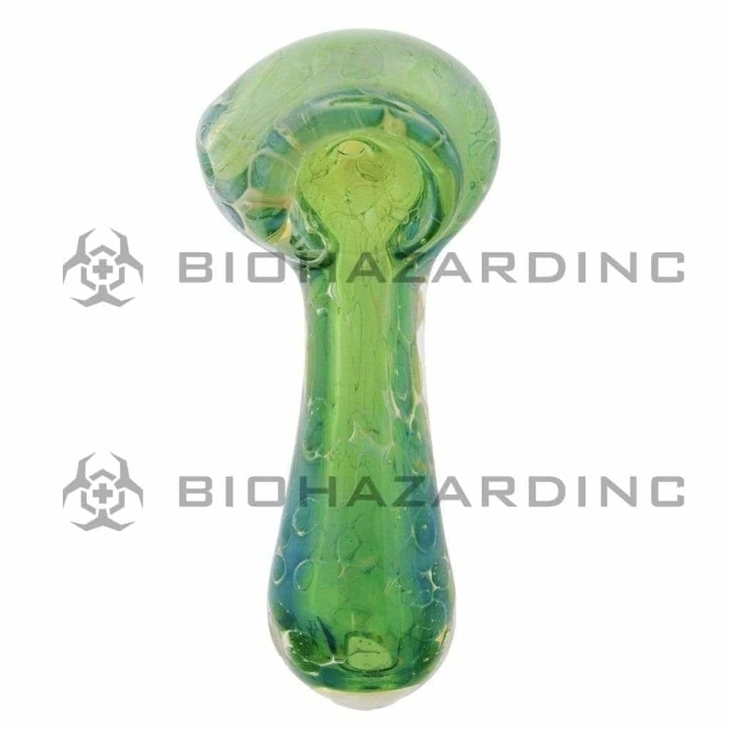 Biohazard Inc Glass Hand Pipe 3" Hand Pipe - Blue & Green Honeycomb