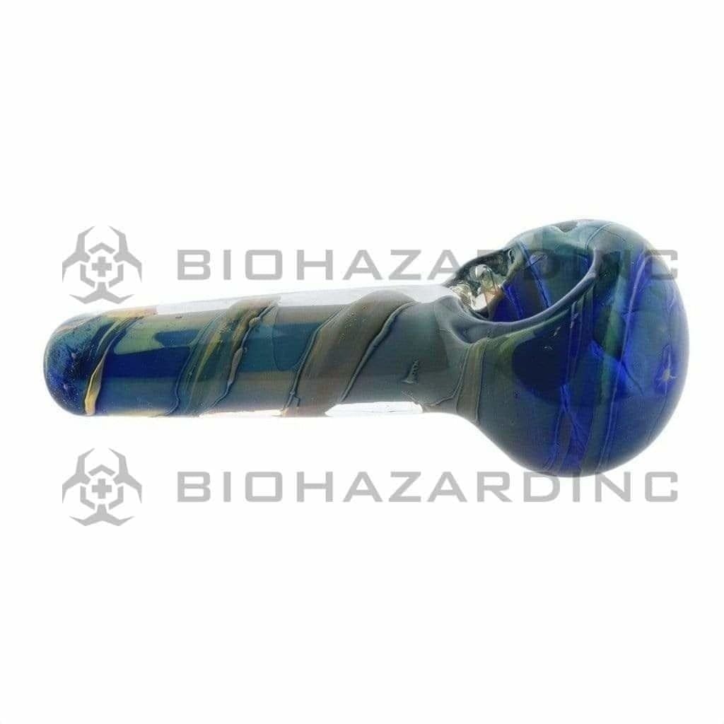 Biohazard Inc Glass Hand Pipe 3" Multi Colored Hand Pipe w/ Swirl