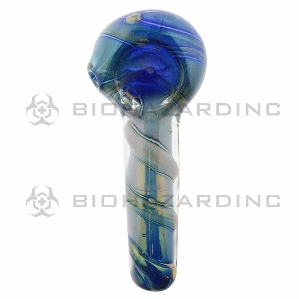 Biohazard Inc Glass Hand Pipe 3" Multi Colored Hand Pipe w/ Swirl