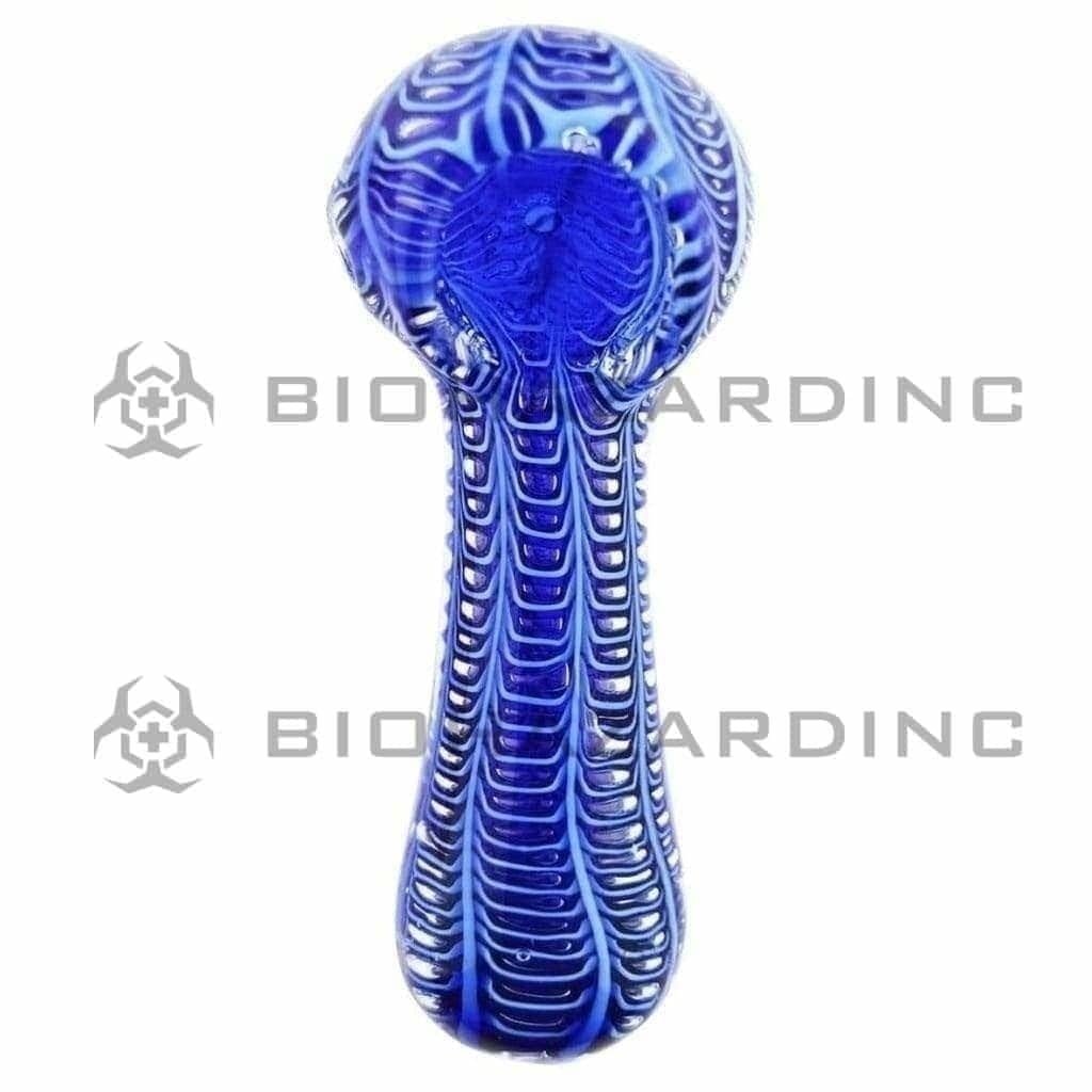 Biohazard Inc Glass Hand Pipe 3" Repeating PatternHand Pipe - Assorted Colors