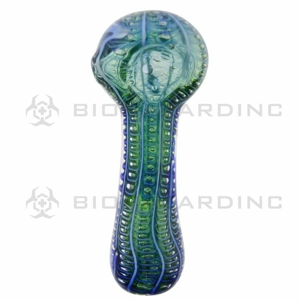 Biohazard Inc Glass Hand Pipe 3" Spider Web Hand Pipe - 5 Count - Assorted Colors