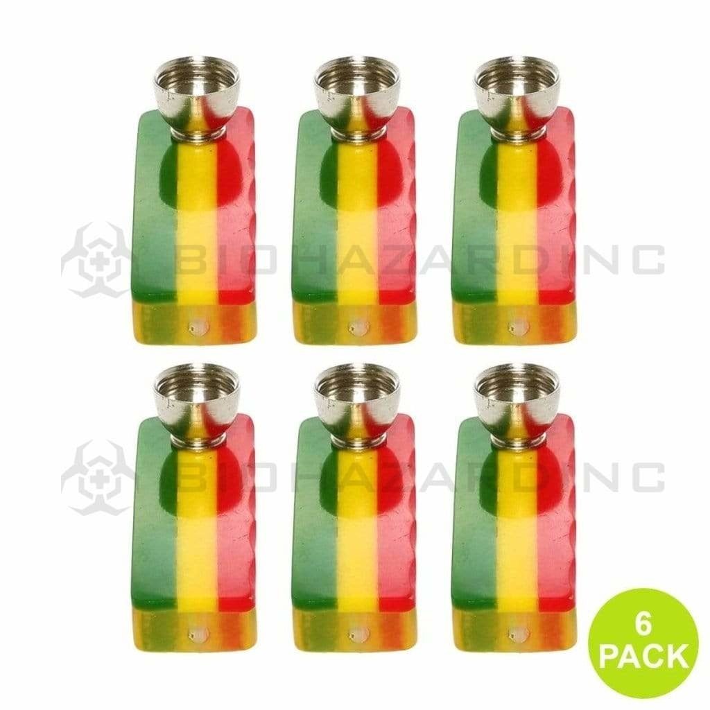 Biohazard Inc Metal Hand Pipe 3" Transparent Metal / Acrylic Pipe - 6 Count