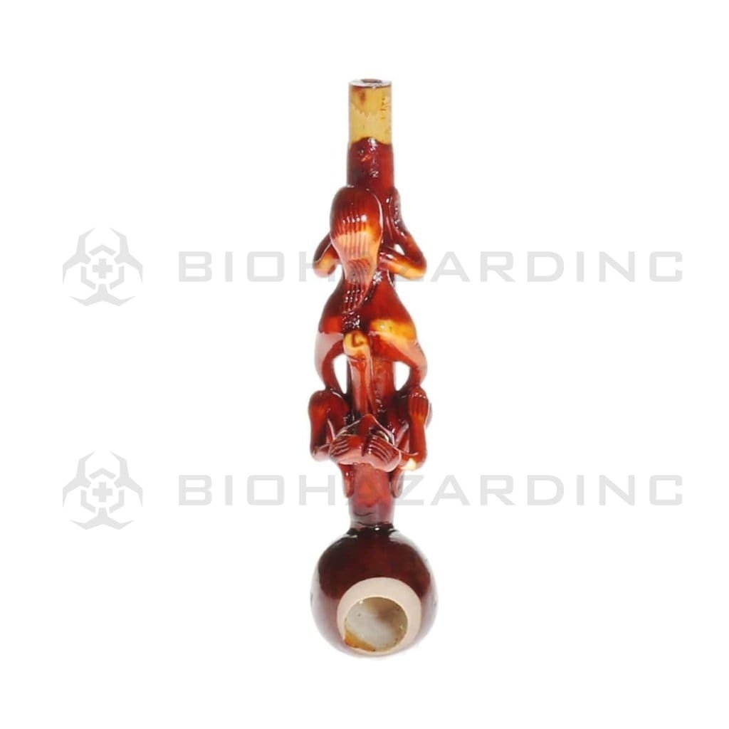 Biohazard Inc Wood Hand Pipe 4" Erotic Wood Pipe - D*ggy